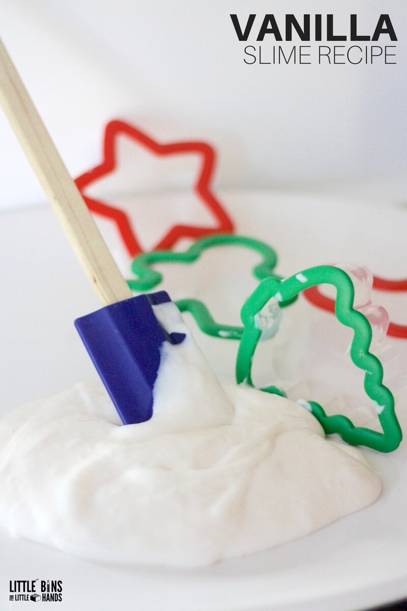 Easy to make vanilla scented slime recipe for Christmas science