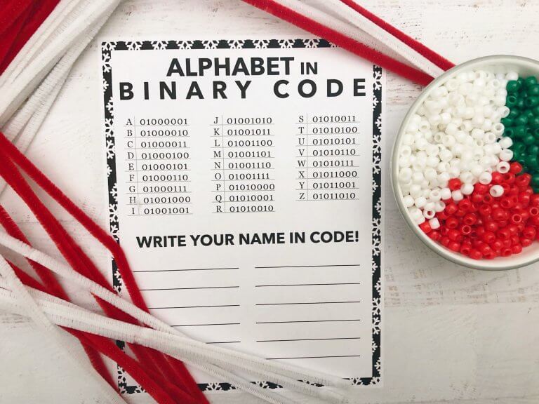 Binary Code Christmas Ornament | Little Bins for Little Hands