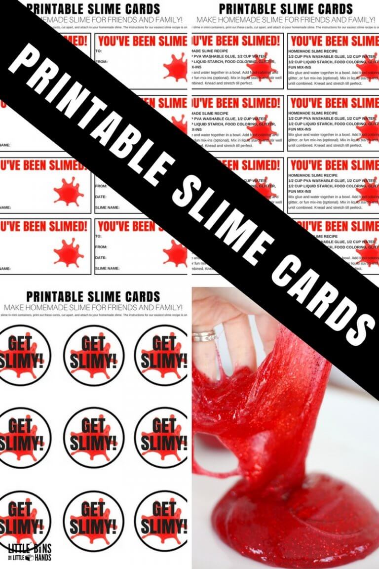 Printable Slime Cards and Labels for Homemade Slime To-Go (FREE!)