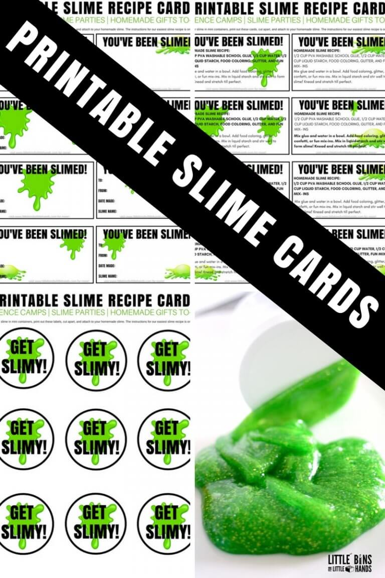 Printable Slime Cards and Labels for Homemade Slime To-Go (FREE!)