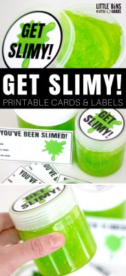 Printable Slime Cards and Labels for Homemade Slime To-Go (FREE!)