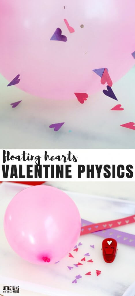 Valentines Day Physics Activities: Static Electricity with charged balloon and paper hearts