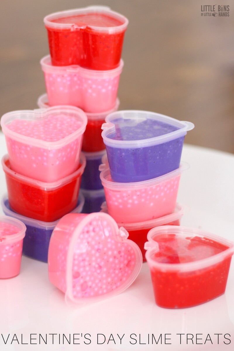 Learn how to make Valentines Day floam slime treats for easy Valenitne's Day party and science activities