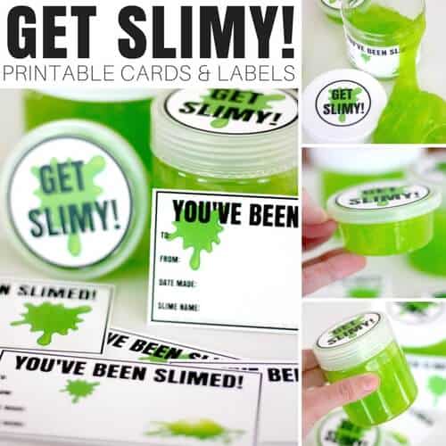Printable Slime Cards and Labels for Making Homemade Slime To-Go! (FREE)