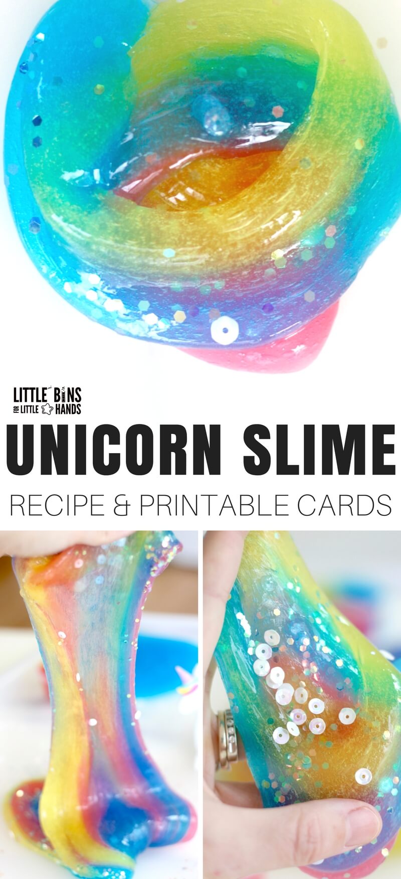 Magical Unicorn Slime (FREE Printable Labels) - Little Bins for Little Hands