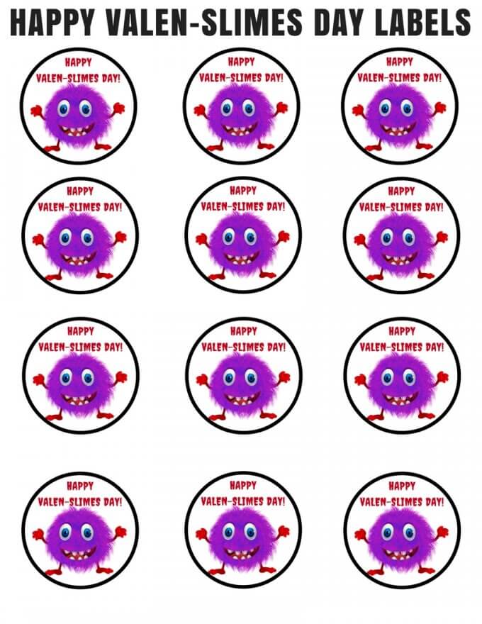 Printable Valentines Day Slime Labels for Valentines Day Slime Recipe
