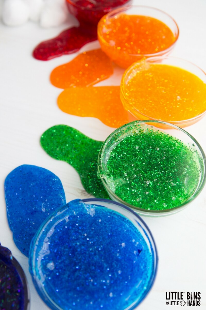 Easy to Make Rainbow Glitter Slime - Little Bins for Little Hands