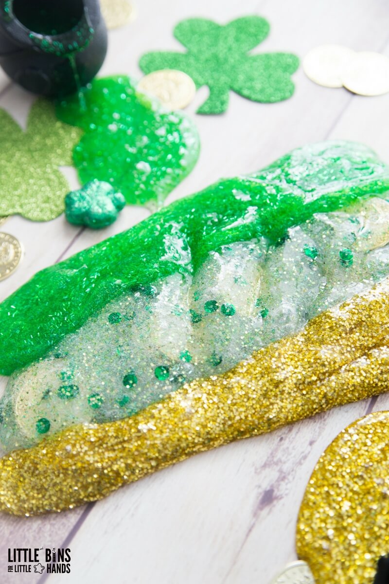 Homemade St Patricks Day Slime Recipe with Kids