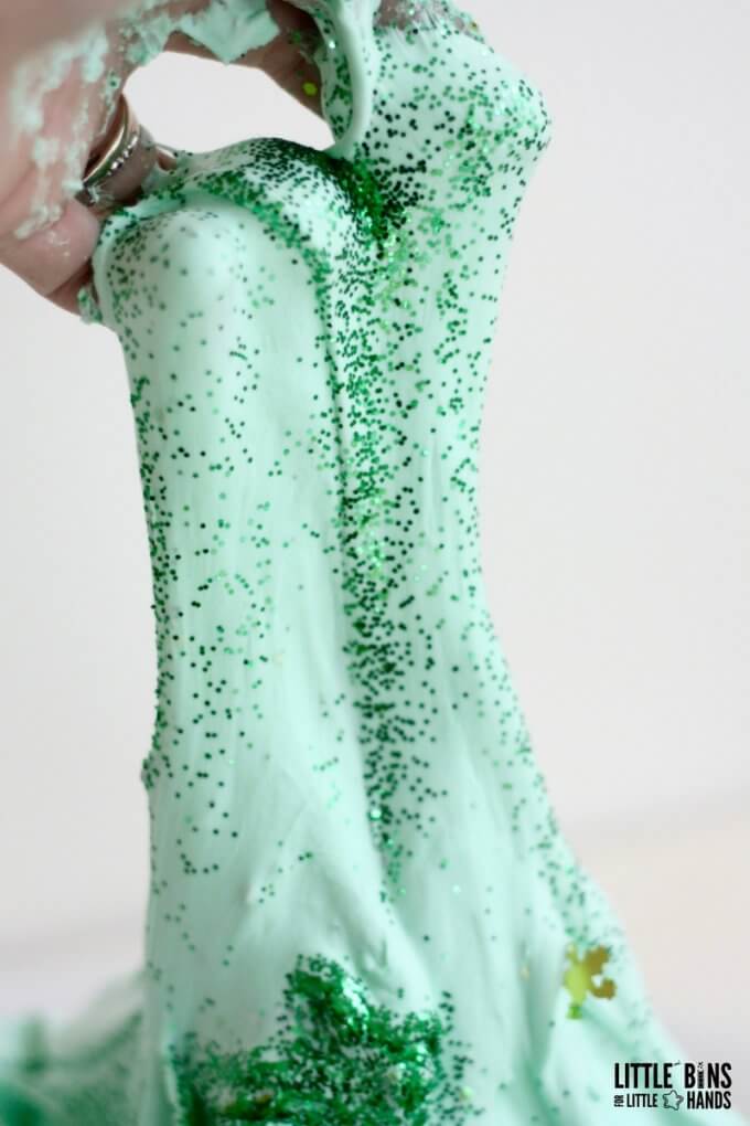 Super Stretchy and Fluffy St Patricks Day Slime Recipe