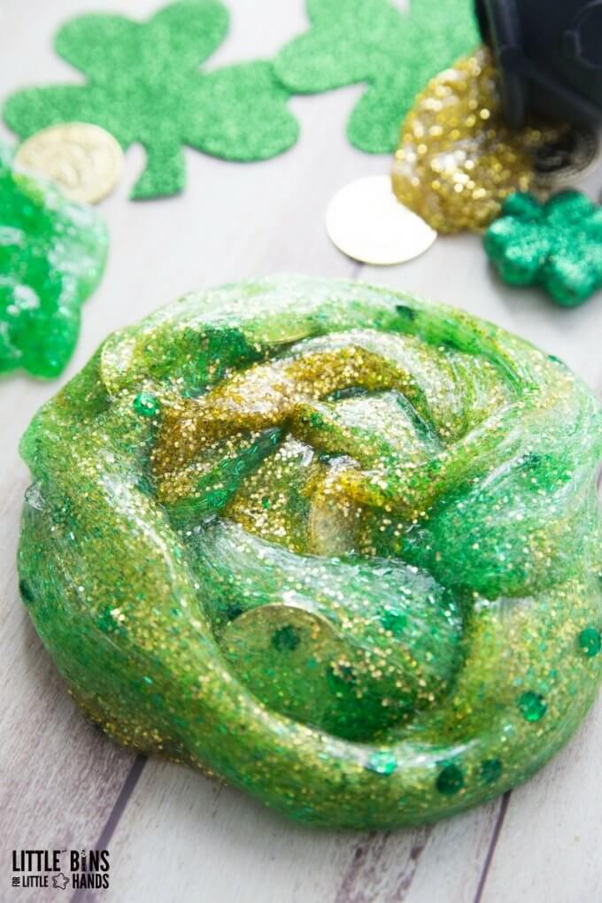 Easy St Patricks Day Green Slime Recipe