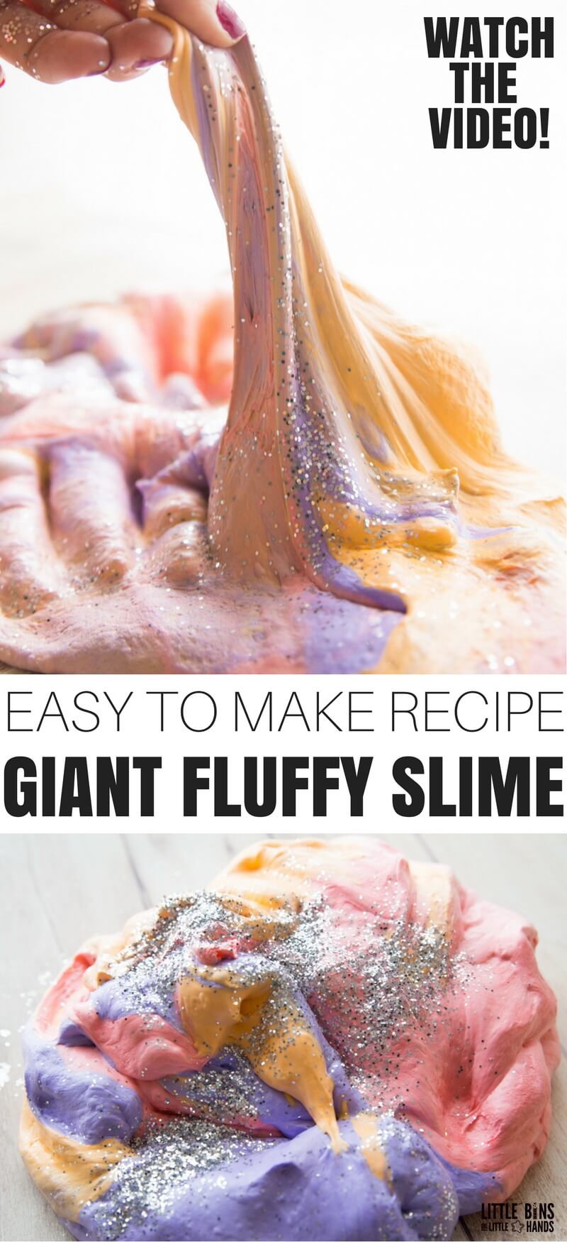 Making one batch of fluffy slime is incredibly awesome right?! But if you really want to wow the masses, and by masses I mean your favorite kids, why not learn how to make giant fluffy slime recipe ideas too. There's a couple ways to go about it, and we have a fun video to check out below. Making homemade slime any way you like it, it's a great science and sensory play activity for those kiddos.