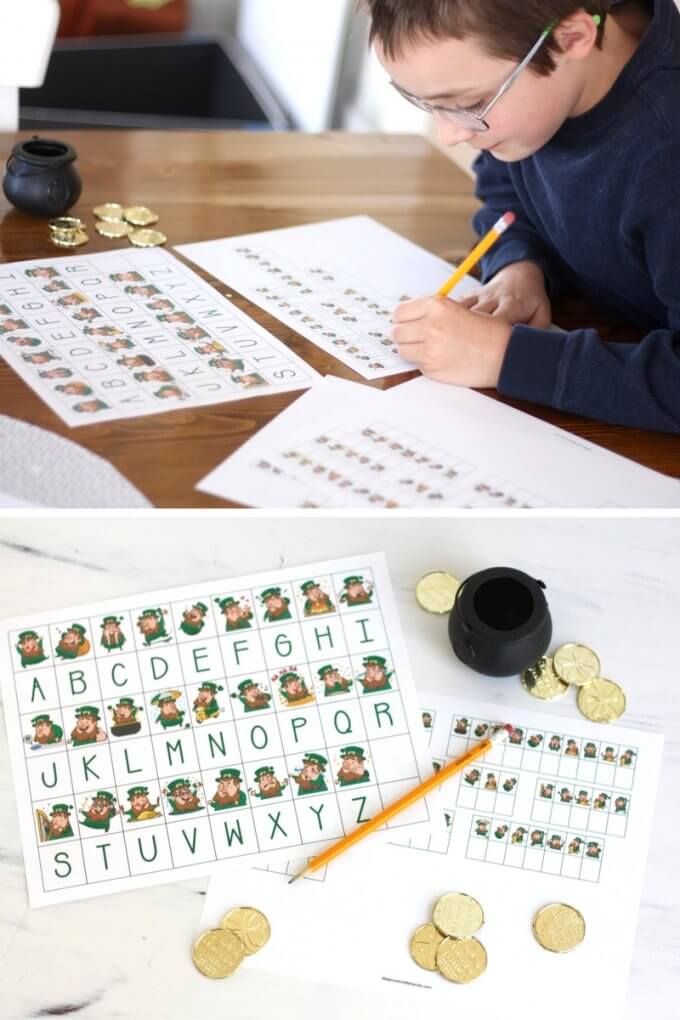 St patricks Day Code Breaking Puzzle Worksheets Free Printable Pack for Kids