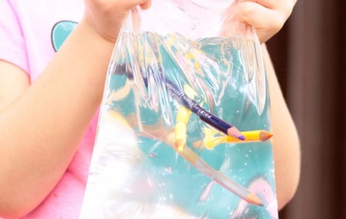 leakproof bag experiment showing plastic polymers 