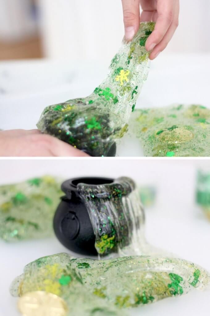 How To Make St Patricks Day Slime with Kids