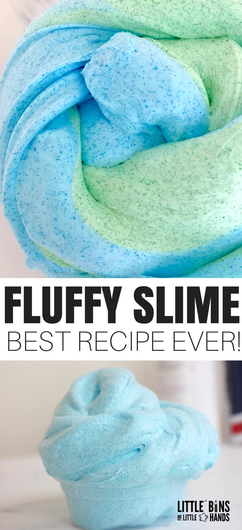 slime Fluffy slime blue or green. 