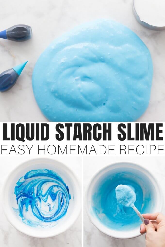 Our easy liquid starch slime recipe is so quick to make! 3 ingredient slime recipe that's is ready in minutes and is not sticky! Homemade slime recipes using our 4 basic slimes will have you making simple slime in no time!