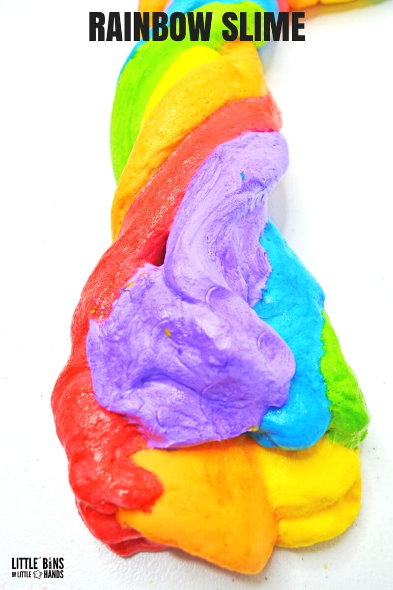 Rainbow Slime with Fluffy Shaving Cream Slime That's Easy To Make With Kids