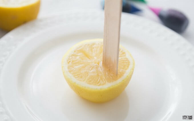 breaking up lemon for lemon volcano science