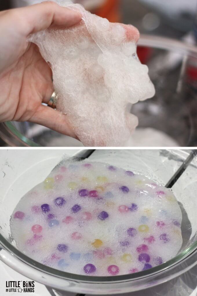 Making ultraviolet slime with color changing beads