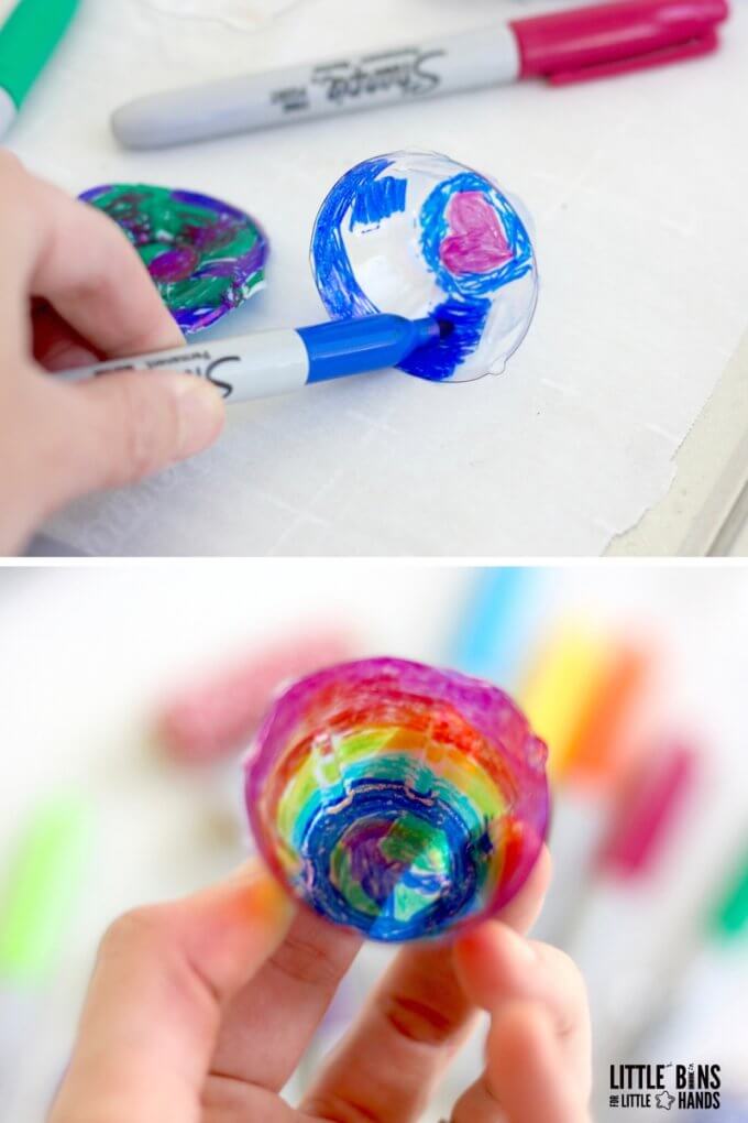 Colorful recycled Egg Carton Craft for Earth Day Activities