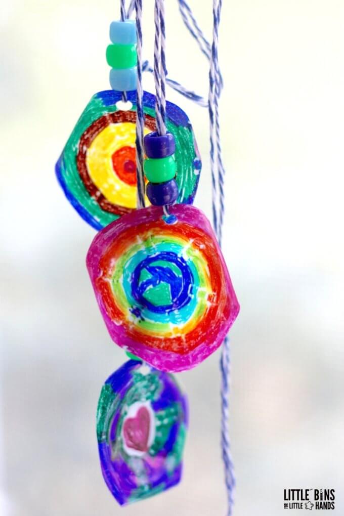 earth day STEM craft necklace project with beads