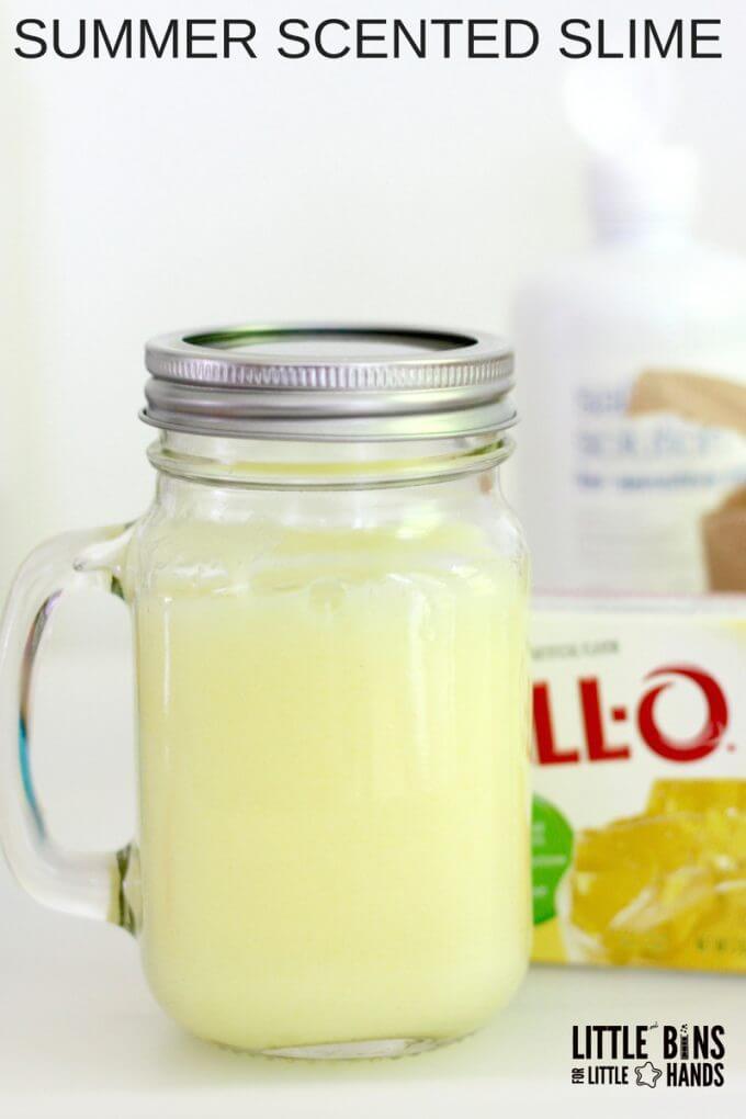 Summer lemon scented slime made with saline solution