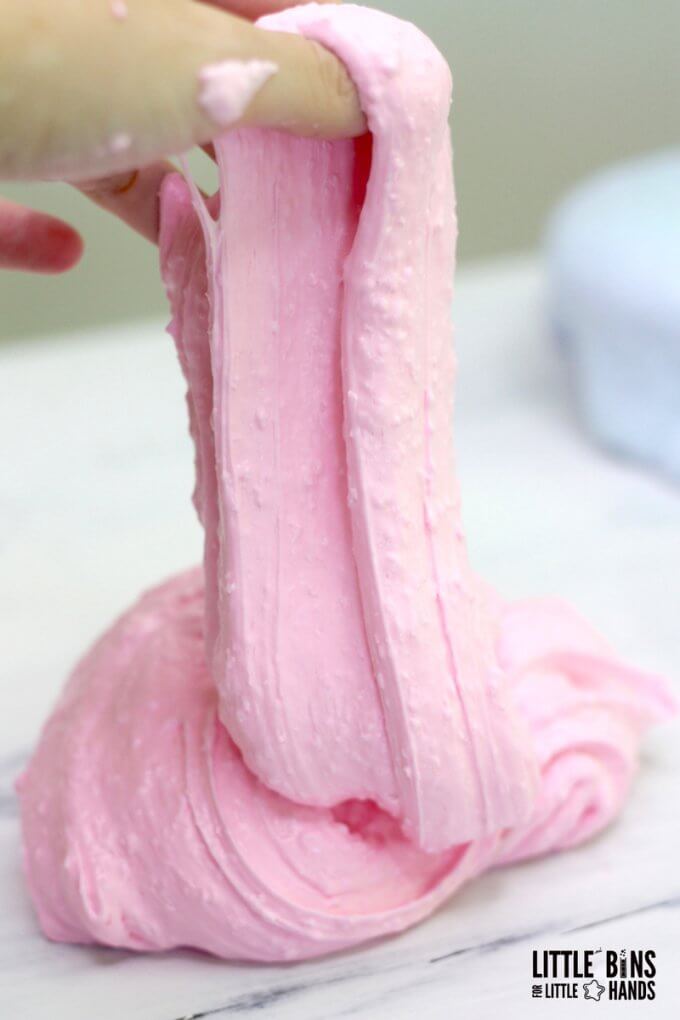 stretchy cotton candy slime recipe for summer making slimes with kids
