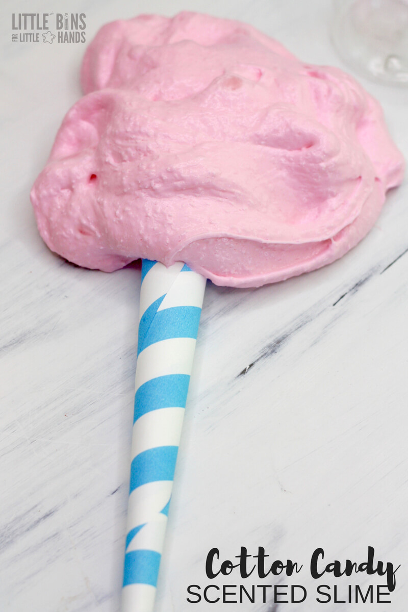 How could we let summer slime making pass without a fluffy cotton candy scented slime recipe. If you have wanted to learn how to make slime, this textured and scented cotton candy slime is perfect for summer! Our homemade slime recipe combines the traditional colors of cotton candy along with a couple special ingredients for the BEST theme slime ever!