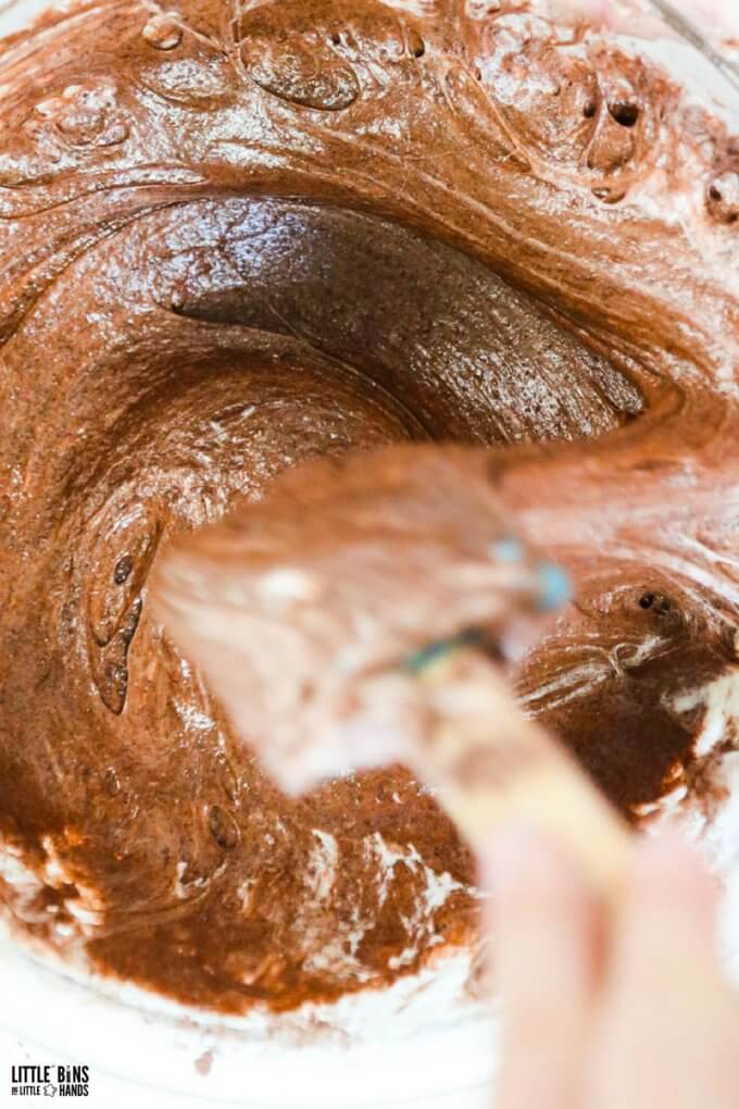 mixing edible chocolate slime without condensed milk