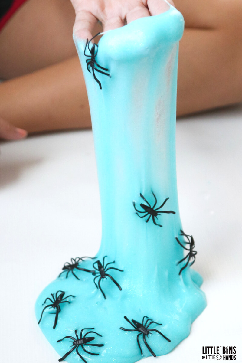 spider slime with Elmers glow in the dark glue