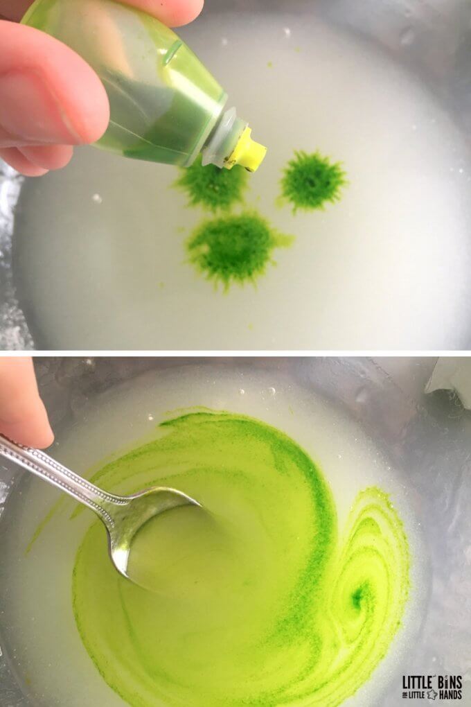 adding food coloring to no glue slime recipe