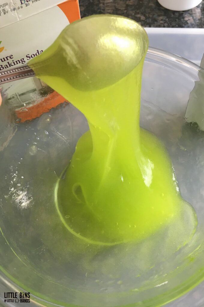 just mixed no glue slime made with guar gum in bowl