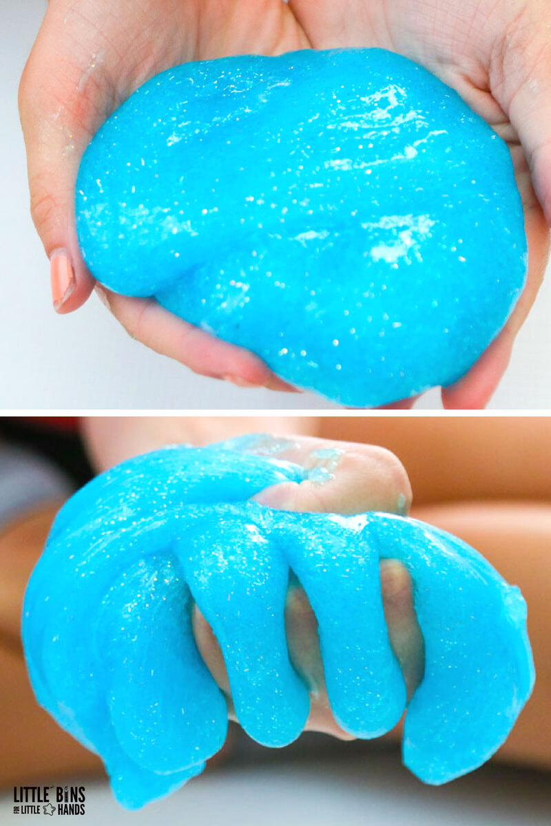 handful of squishy glitter slime