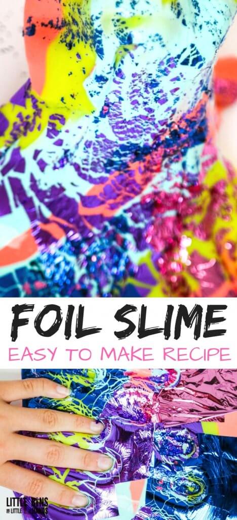 Foil Slime with Color Gold Leaf Sheets and White Elmers Glue Slime Recipe