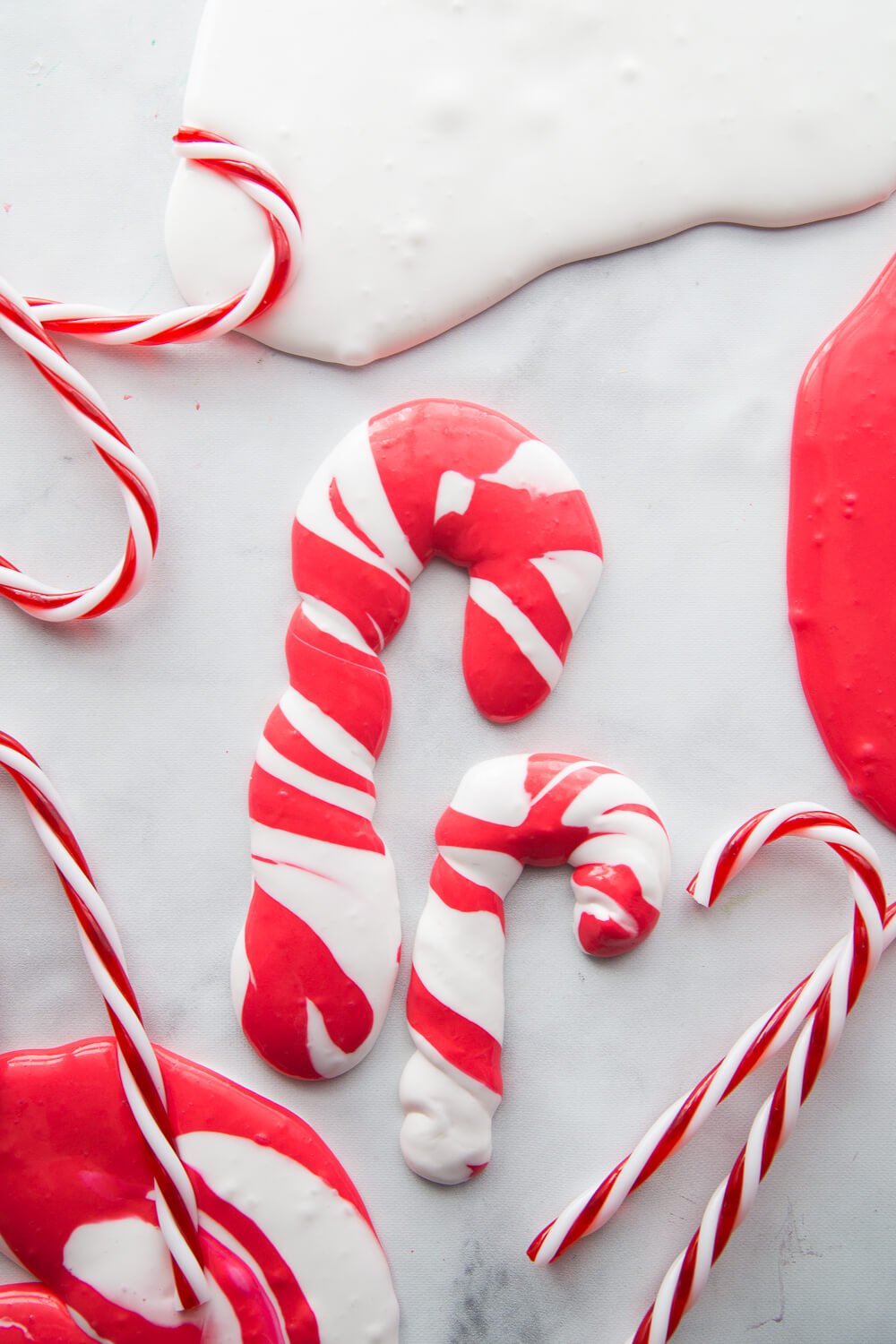 Slime Candy Canes with Christmas butter slime