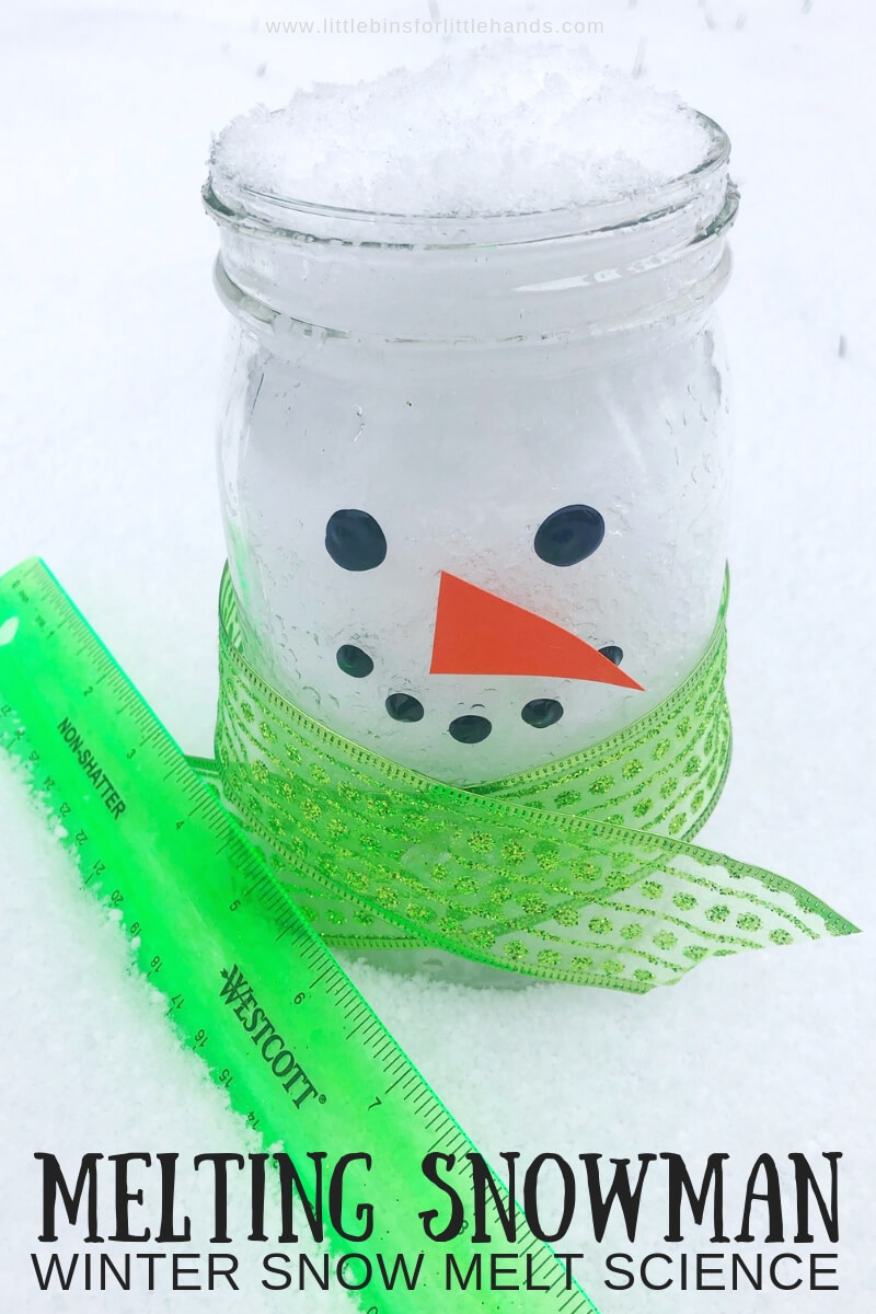 Melting Snowman snow science activity for winter science and STEM