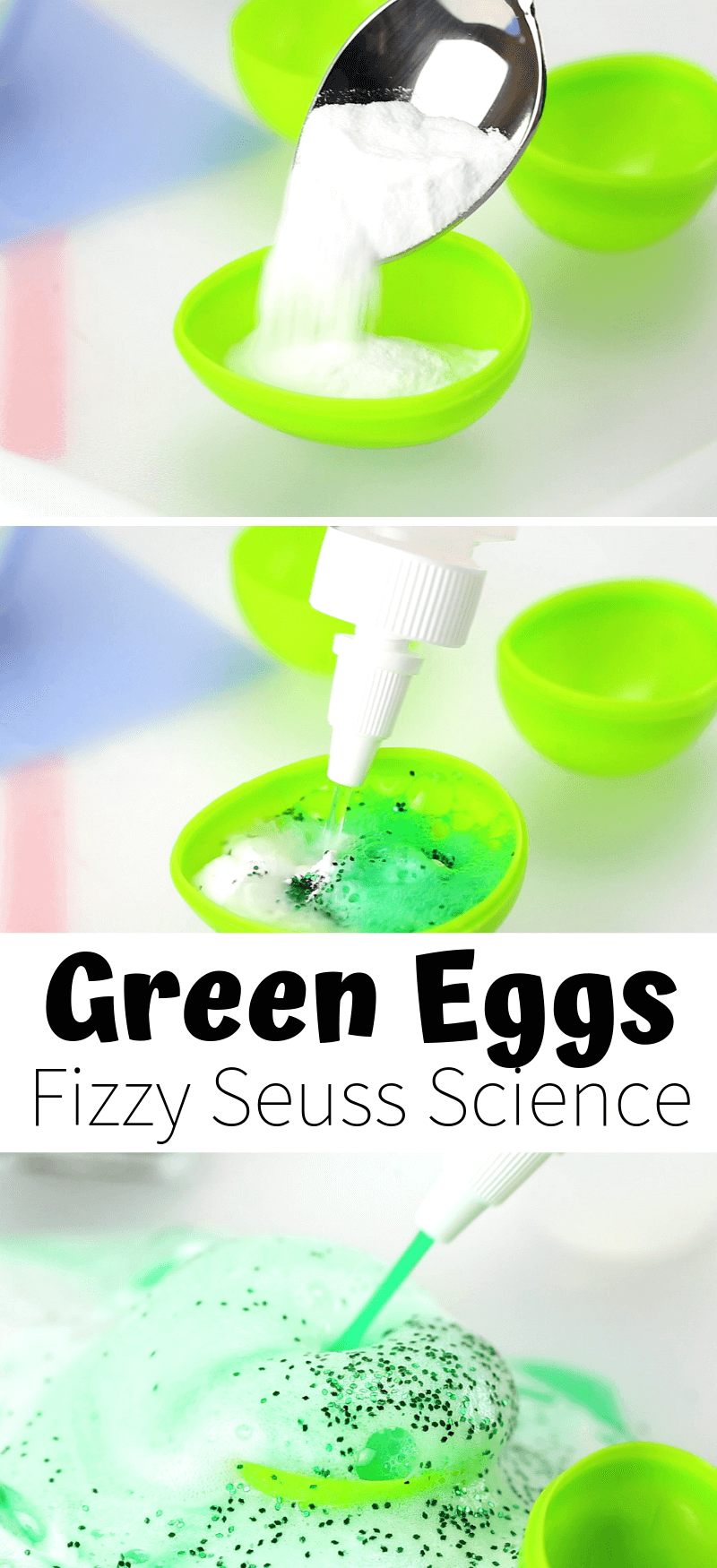 Fizzy Green Eggs baking Soda Dr. Seuss Science