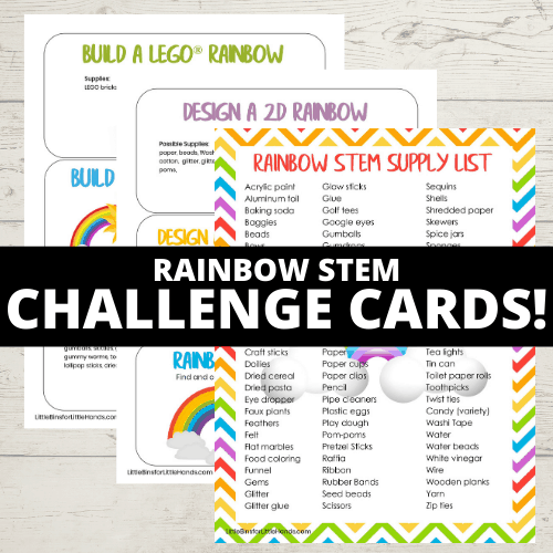 Rainbow STEM Challenge Cards Preview