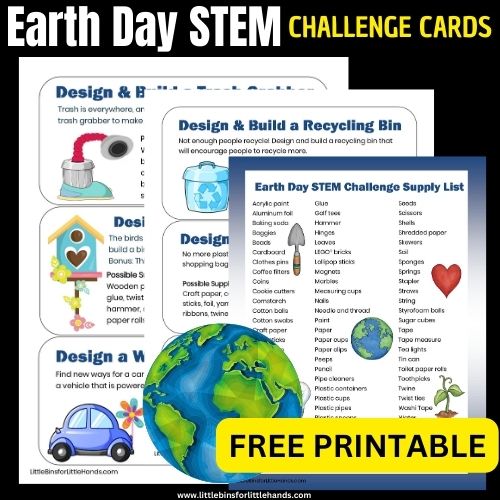 Must Try Earth Day STEM Challenges (FREE Printable Sheets!)