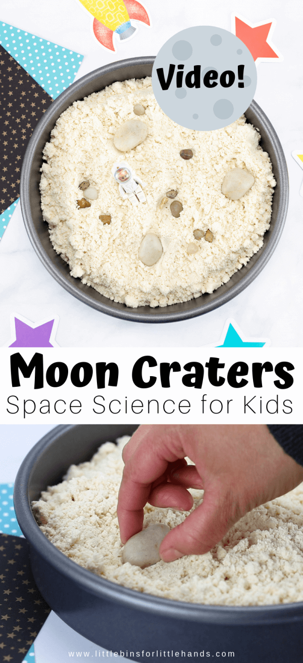 Make moon craters with this hands-on pace theme cloud dough activity.