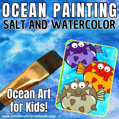 Fun Ocean Watercolor Salt Painting
