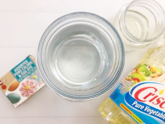 fill a jar 3/4 with warm water