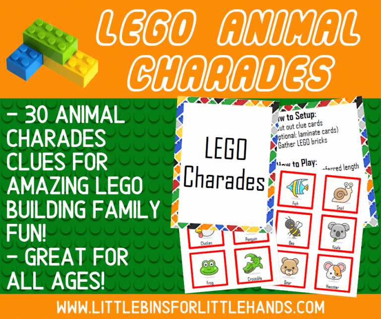 A LEGO Challenge Card Game for Charades (FREE Printable)!