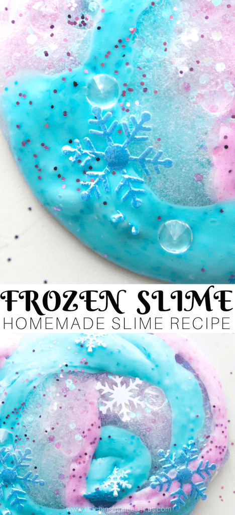 Try this easy glitter slime recipe with saline solution for a Frozen theme slime.  Love Anna and Elsa, here's a great idea for your next Frozen birthday party!