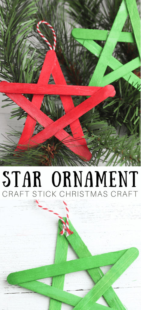 Christmas Tree Popsicle Stick Ornament - Easy Craft for Kids