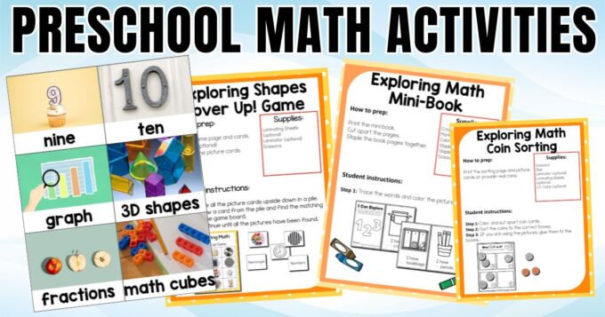 preschool math games and printables