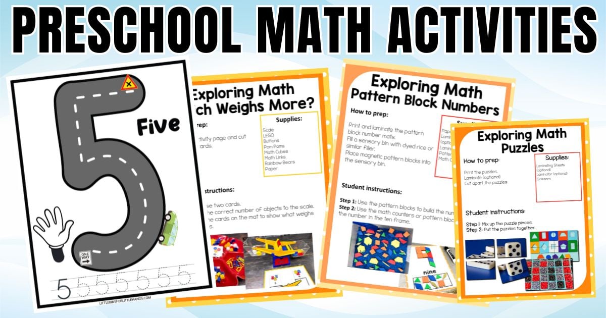 hands-on preschool math activities