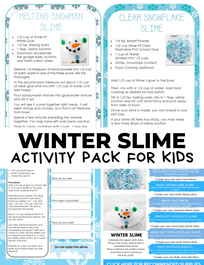 7 Snow Slime Recipes - Little Bins for Little Hands
