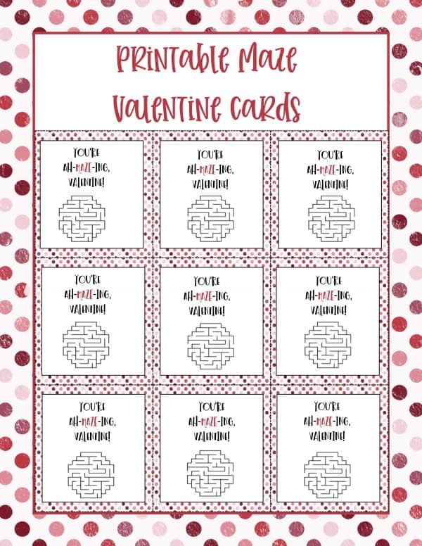 Printable Valentine Card - You're Ah-mazing! - Little Bins for Little Hands