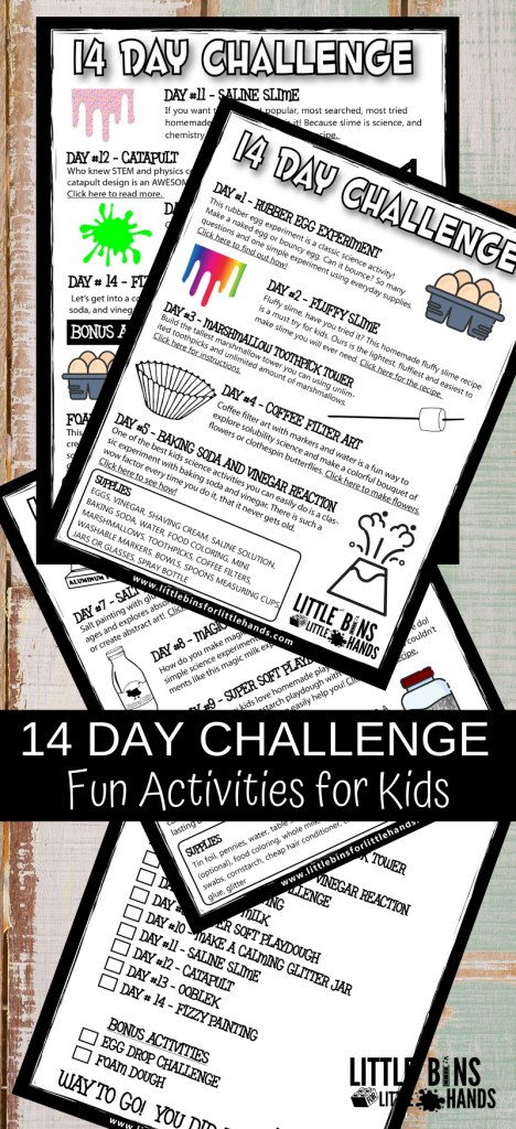14 Days of Fun Activities for Kids Challenge and free printable 